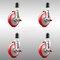 Service Caster 5 Inch 316SS Red Poly Swivel 1-5/8 Inch Expanding Stem Caster Set Brake SCC SCC-SS316EX20S514-PPUB-RED-TLB-158-4 - alternate 4